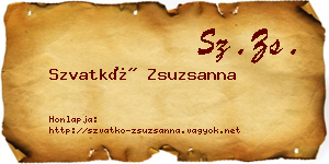 Szvatkó Zsuzsanna névjegykártya